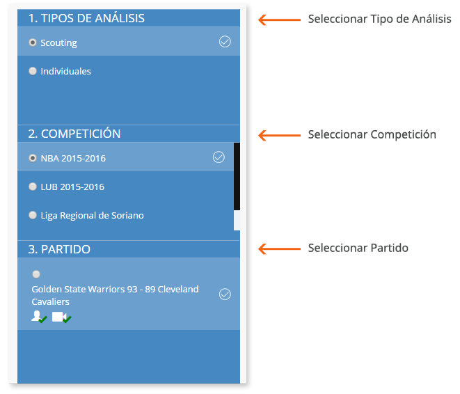 videotag - etiquetar - seleccionar partido