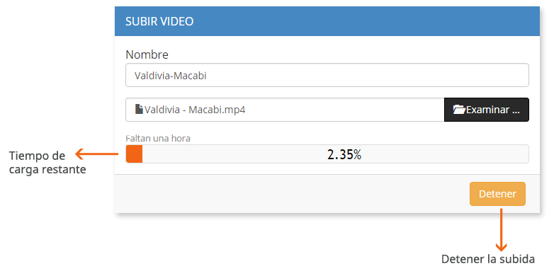 videotag - videos - progreso subida