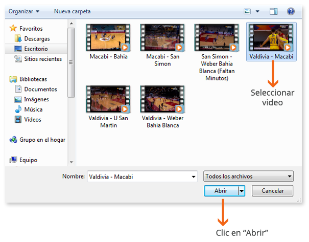 VideoTag - Videos - Seleccionar video