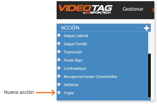 videotag - etiquetar - accion creada