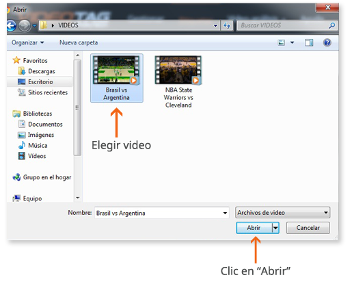 Videotag - etiquetar - elegir video