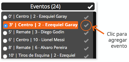 videotag - generador compactos - agregar evento a compacto