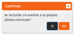 videotag - generador compactos - agregar eventos confirmar