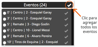 videotag - generador compactos - agregar todos los eventos a playlist