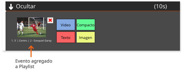 videotag - generador compactos - evento agregado a playlist